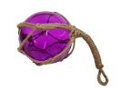Purple Japanese Glass Ball Fishing Float Decoration Christmas Ornament 4""