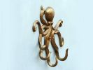 Antique Brass Octopus with Tentacle Hooks 11""