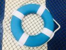 Vibrant Light Blue Decorative Lifering with White Bands 10""