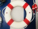 Classic White Decorative Lifering with Red Bands 20""