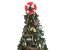 Vibrant Red Lifering with White Bands Christmas Tree Topper Decoration
