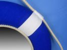Vibrant Blue Decorative Lifering Mirror with White Bands 15""