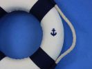 Classic White Decorative Anchor Lifering With Blue Bands Christmas Ornament 6""