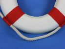 Classic White Decorative Anchor Lifering With Red Bands Christmas Ornament 10""