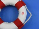 Classic White Decorative Anchor Lifering With Red Bands 6""