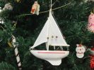 Wooden Intrepid Model Sailboat Christmas Tree Ornament