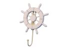 White Decorative Ship Wheel with Hook 8""