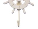 White Decorative Ship Wheel with Hook 8""