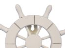 White Decorative Ship Wheel with Hook 8""
