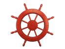 Red Decorative Ship Wheel 24""