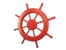 Red Decorative Ship Wheel 24""