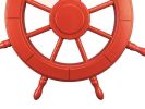 Red Decorative Ship Wheel 24""
