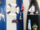 Classic White Decorative Lifering with Blue Bands 10""
