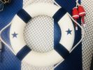 Classic White Decorative Lifering with Blue Bands 20""