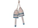 Wooden Vintage Light Blue Decorative Maine Lobster Trap Buoys Christmas Ornament 7""