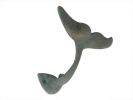Antique Bronze Cast Iron Decorative Whale Tail Hook 5""