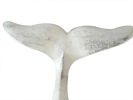Rustic Whitewashed Cast Iron Decorative Whale Tail Hook 5""