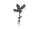 Cast Iron Oak Tree Leaves with Acorns Decorative Metal Tree Branch Hooks 6.5""