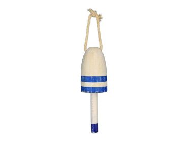 Wooden Vintage Dark Blue Maine Decorative Lobster Trap Buoy 7&quot;