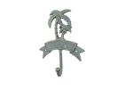 Antique Seaworn Bronze Cast Iron Palm Tree Beach Hook 8""