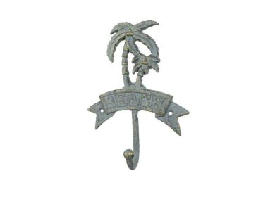 Antique Seaworn Bronze Cast Iron Palm Tree Beach Hook 8""