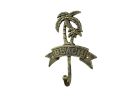 Rustic Gold Cast Iron Palm Tree Beach Hook 8""