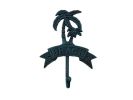 Seaworn Blue Cast Iron Palm Tree Beach Hook 8""