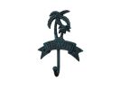 Seaworn Blue Cast Iron Palm Tree Beach Hook 8""