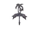 Rustic Silver Cast Iron Palm Tree Beach Hook 8""