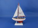 Wooden Red Pacific Sailer Model Sailboat Decoration 9""