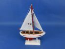 Wooden Red Pacific Sailer Model Sailboat Decoration 9""