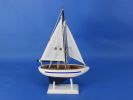 Wooden Blue Pacific Sailer Model Sailboat Decoration 9""