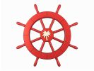 Red Ship Decorative Wheel with Palm Tree 18""