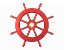 Red Ship Decorative Wheel with Seashell 18""