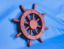Rustic All Red Decorative Ship Wheel 12""