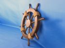 Rustic Wood Finish Decorative Ship Wheel 18""