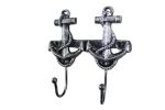 Antique Silver Cast Iron Decorative Anchor Hooks 7""
