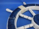 Rustic Dark Blue Decorative Ship Wheel 18""