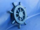 Rustic All Light Blue Decorative Ship Wheel 12""