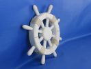 Rustic White Decorative Ship Wheel 12""