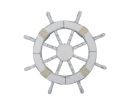 Rustic White Decorative Ship Wheel 18""