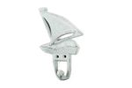 Rustic Whitewashed Cast Iron Sailboat Hook 6""