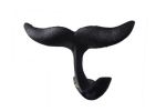 Rustic Black Cast Iron Decorative Whale Tail Hook 5""