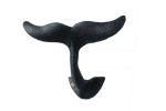 Seaworn Blue Cast Iron Decorative Whale Tail Hook 5""