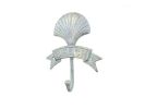 Antique Seaworn Bronze Cast Iron Seashell Beach Hook 8""