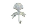 Antique Seaworn Bronze Cast Iron Seashell Beach Hook 8""