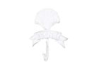 Whitewashed Cast Iron Seashell Beach Hook 8""