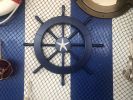Dark Blue Decorative Ship Wheel with Starfish 18""