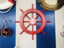 Red Ship Decorative Wheel with Anchor 18""
