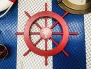 Red Ship Decorative Wheel with Palm Tree 18""